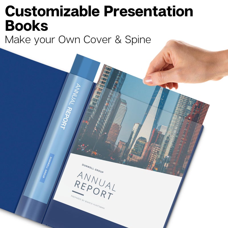 Dunwell Presentation Binder 12-Pocket, Displays 24 Pages, 8.5x11 Portfolio Binder with Plastic Sleeves, Storage and Organizer for Documents, Certificates, Projects, Photos (Blue) - Image 3